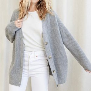 ISO Jenni Kayne Cashmere Cocoon Cardigan in Heather Grey, Size S